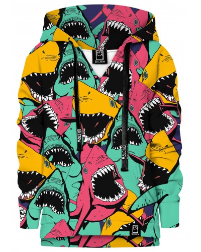 Hoodie with the hood Angry Sharks