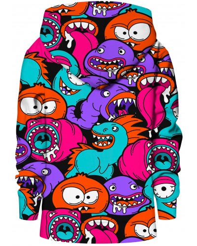 Hoodie with the hood Colorful Monsters