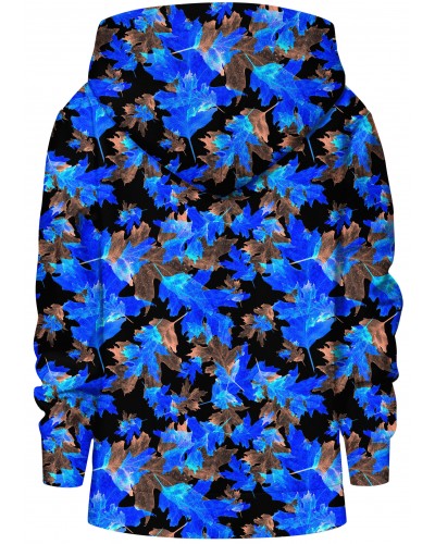 Hoodie with the hood Blue Leaves