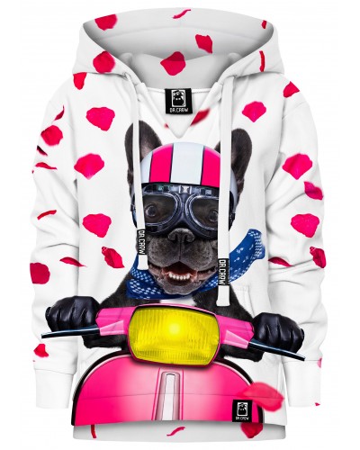 Hoodie with the hood Dog on Scooter