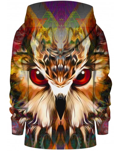 Hoodie with the hood Owl Brown