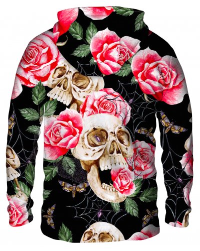 Hoodie with the hood Skull in Roses