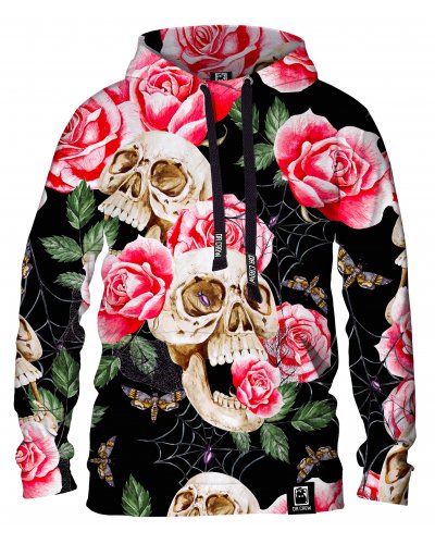 Hoodie with the hood Skull in Roses