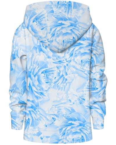 Hoodie with the hood Peonies Blue