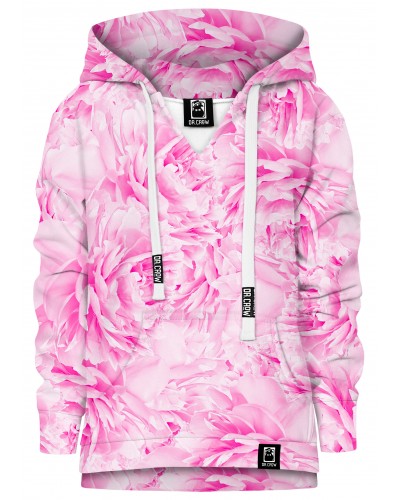 Hoodie with the hood Peonies Pink