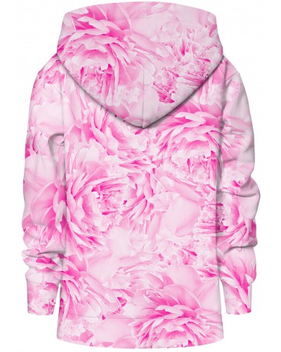 Hoodie with the hood Peonies Pink