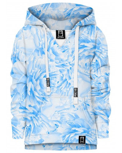 Hoodie with the hood Peonies Blue