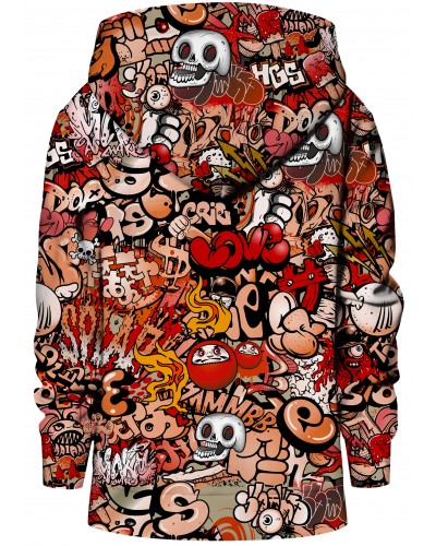 Hoodie with the hood Graffiti Skull