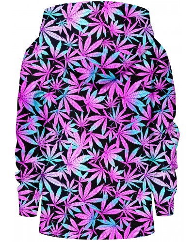 Hoodie with the hood Neon Leaves