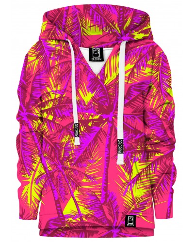 Hoodie with the hood Neon Palms Pink