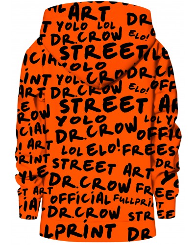 Hoodie with the hood Dr.Crow Orange