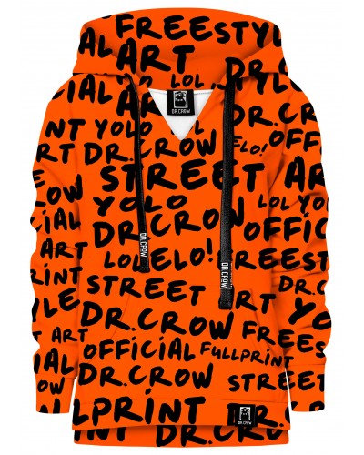 Hoodie with the hood Dr.Crow Orange