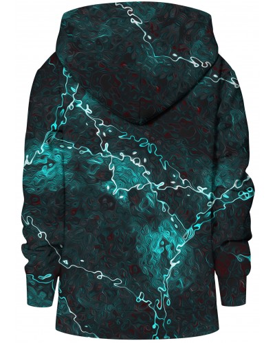 Hoodie with the hood Marble Turquoise