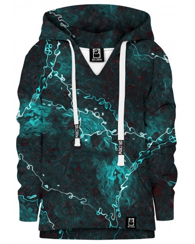 Hoodie with the hood Marble Turquoise