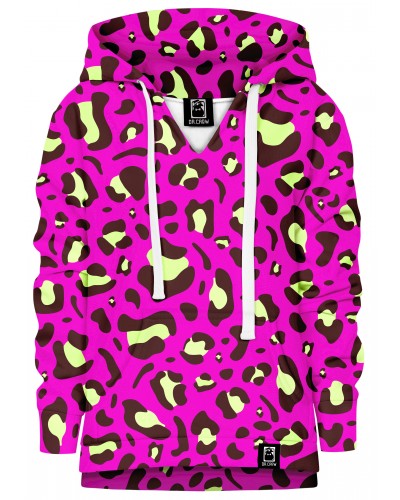 Hoodie with the hood Leopard Pink