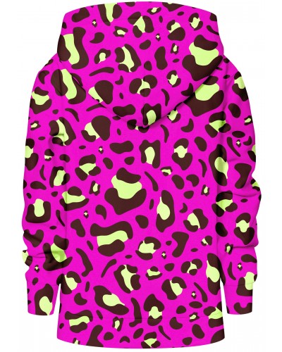 Hoodie with the hood Leopard Pink