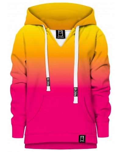 Hoodie with the hood Ombre Yellow Pink