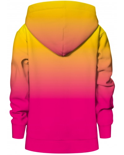 Hoodie with the hood Ombre Yellow Pink