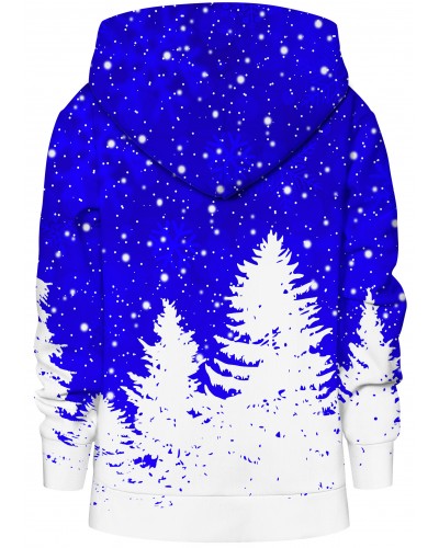 Hoodie with the hood Christmas Tree Blue