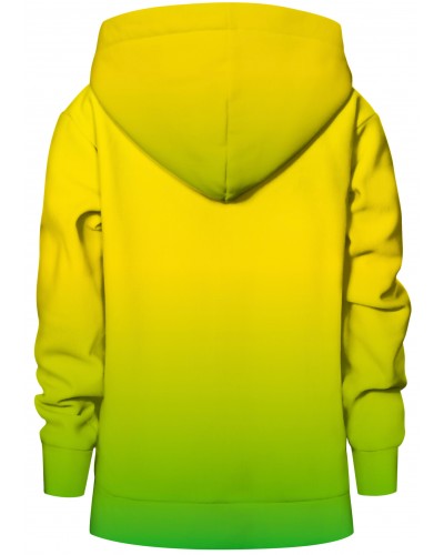 Hoodie with the hood Ombre Yellow Green