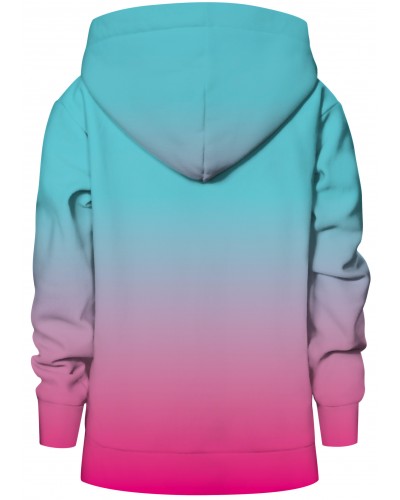 Hoodie with the hood Ombre Mint Pink