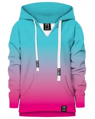 Hoodie with the hood Ombre Mint Pink