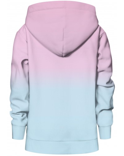 Hoodie with the hood Ombre Blue Pink