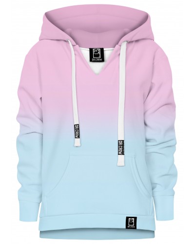 Hoodie with the hood Ombre Blue Pink