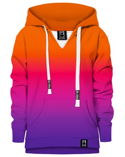 Hoodie with the hood Ombre Orange Purple