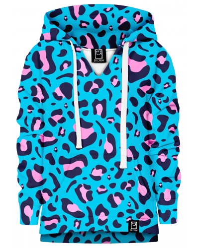 Hoodie with the hood Leopard Blue