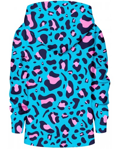 Hoodie with the hood Leopard Blue