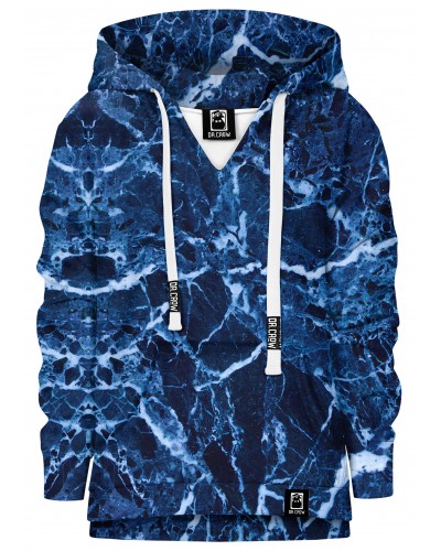 Hoodie with the hood Marble Blue