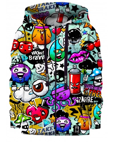 Hoodies zip Graffiti Bizarre