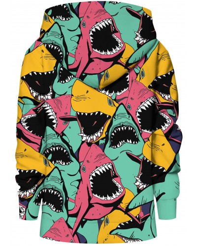 Hoodies zip Angry Sharks