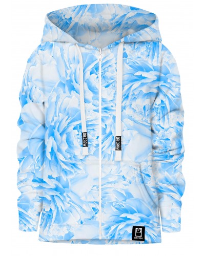 Hoodies zip Peonies Blue