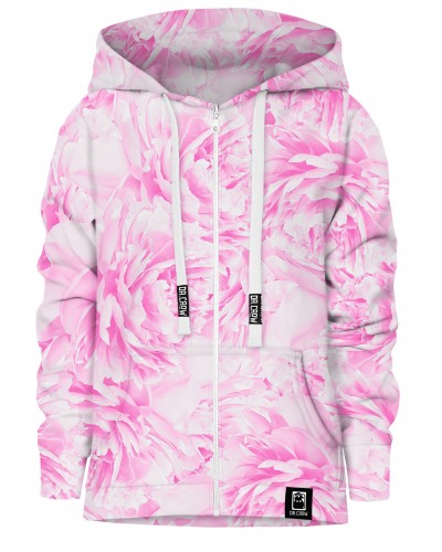 Hoodies zip Peonies Pink