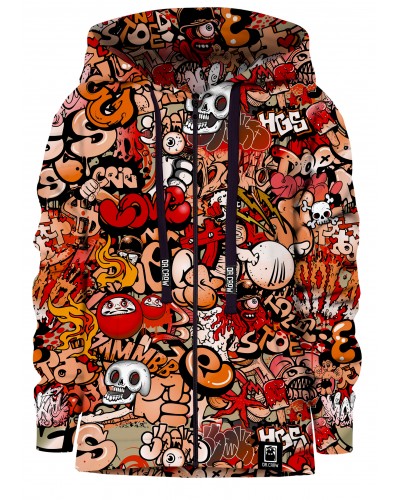 Hoodies zip Graffiti Skull