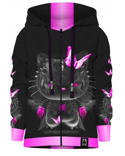 Hoodies zip Kitty Punk