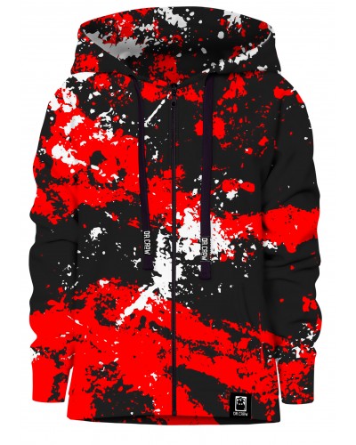 Hoodies zip Marble Black Red