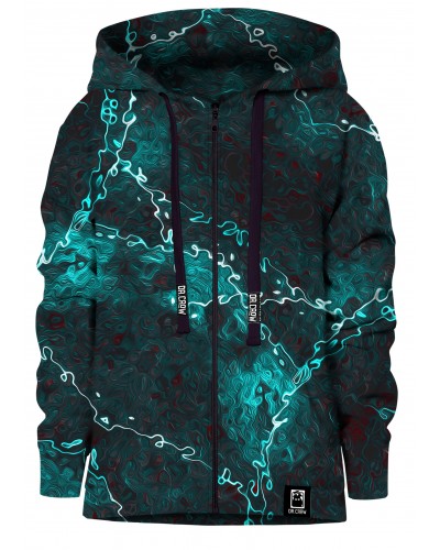 Hoodies zip Marble Turquoise