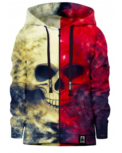 Hoodies zip White Red Skull