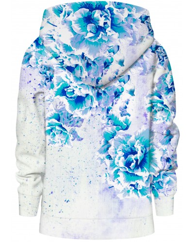 Hoodies zip Beautifull Flowers Blue