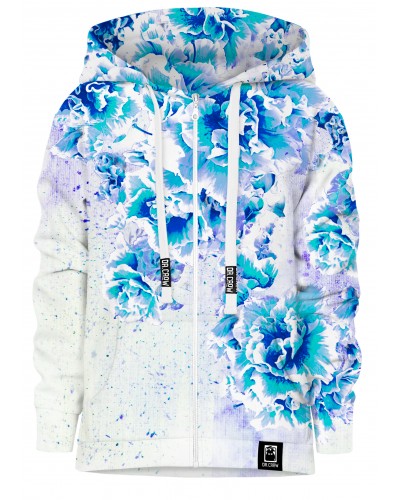 Hoodies zip Beautifull Flowers Blue