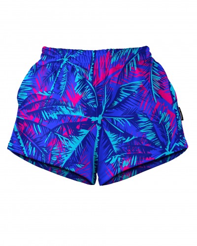 Shorts Neon Palms Blue