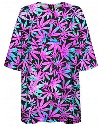 T-Shirt Oversize Neon Leaves