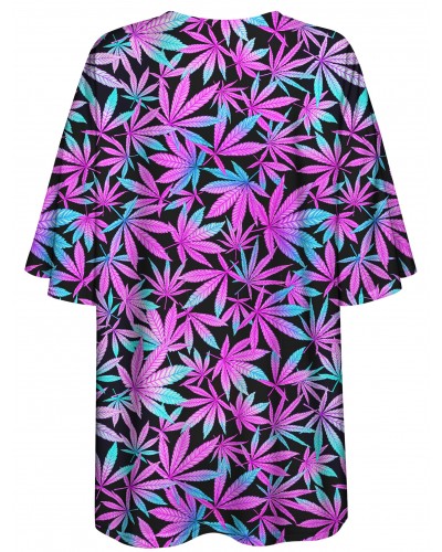 T-Shirt Oversize Neon Leaves