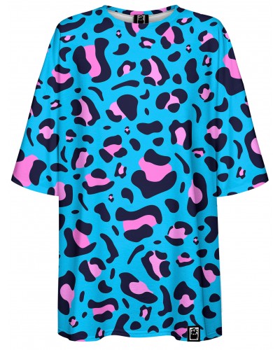 T-Shirt Oversize Leopard Blue