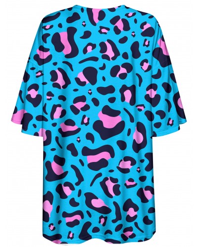 T-Shirt Oversize Leopard Blue