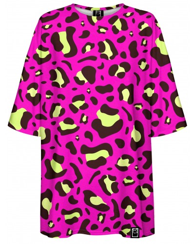 T-Shirt Oversize Leopard Pink