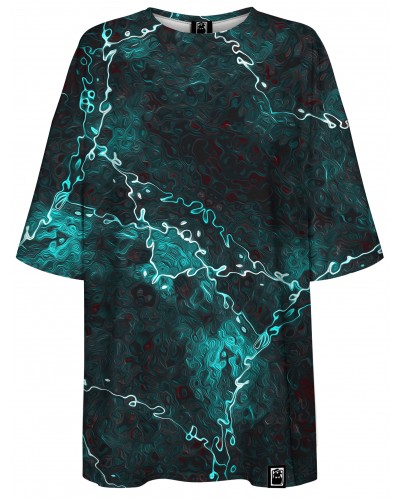 T-Shirt Oversize Marble Turquoise